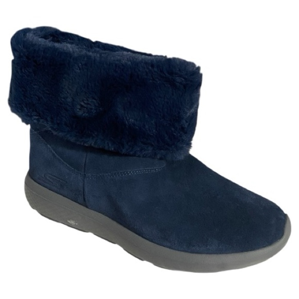 Skechers On the Go Booties, Suede leather, Faux fur lining & cuffs, Sz 10